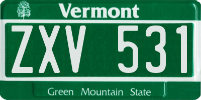 VT license plate ZXV531