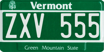 VT license plate ZXV555