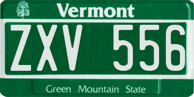 VT license plate ZXV556