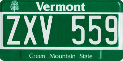 VT license plate ZXV559