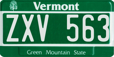 VT license plate ZXV563