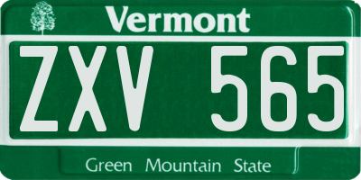 VT license plate ZXV565