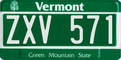 VT license plate ZXV571