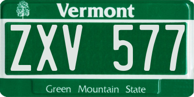 VT license plate ZXV577