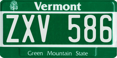 VT license plate ZXV586