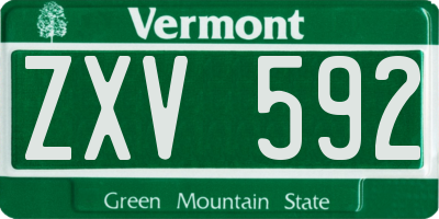 VT license plate ZXV592