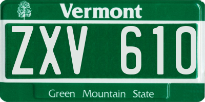VT license plate ZXV610