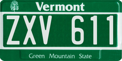 VT license plate ZXV611