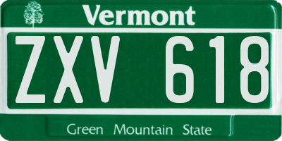 VT license plate ZXV618