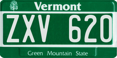 VT license plate ZXV620