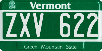 VT license plate ZXV622