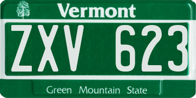 VT license plate ZXV623