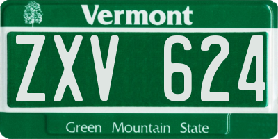 VT license plate ZXV624