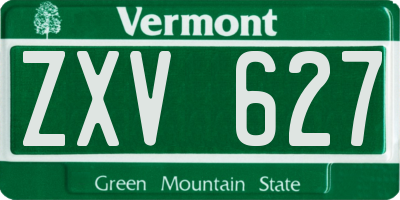 VT license plate ZXV627
