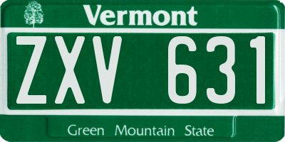 VT license plate ZXV631