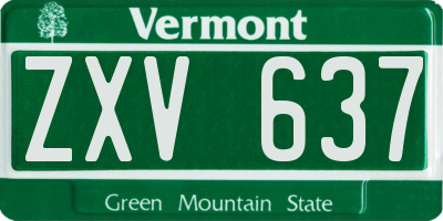 VT license plate ZXV637