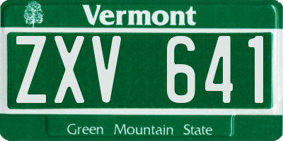 VT license plate ZXV641