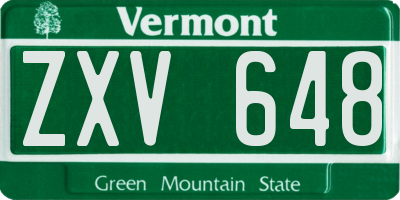 VT license plate ZXV648