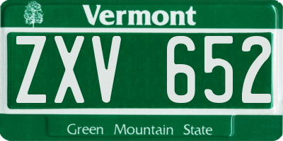 VT license plate ZXV652