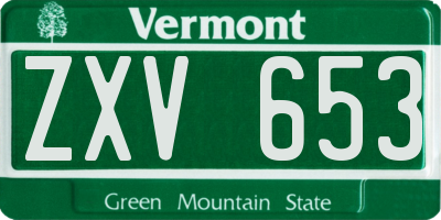 VT license plate ZXV653