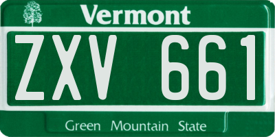 VT license plate ZXV661