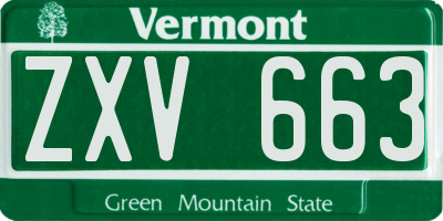 VT license plate ZXV663