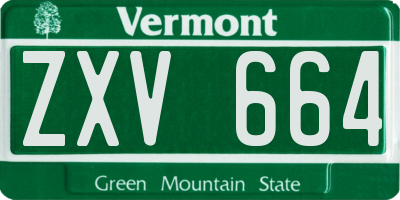 VT license plate ZXV664