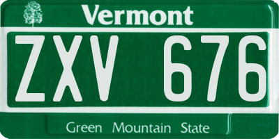 VT license plate ZXV676