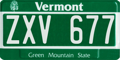 VT license plate ZXV677