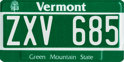 VT license plate ZXV685