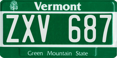 VT license plate ZXV687
