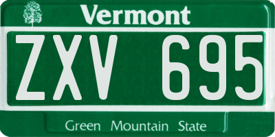 VT license plate ZXV695