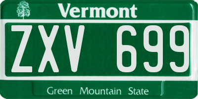 VT license plate ZXV699