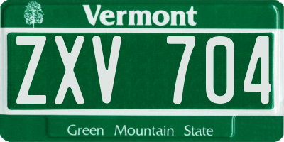 VT license plate ZXV704