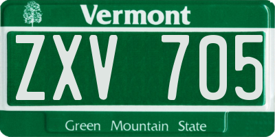 VT license plate ZXV705