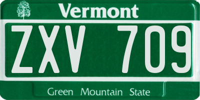 VT license plate ZXV709