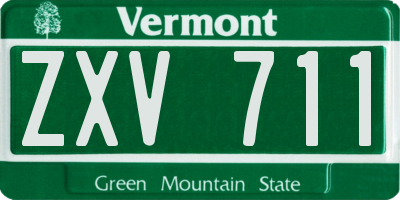 VT license plate ZXV711