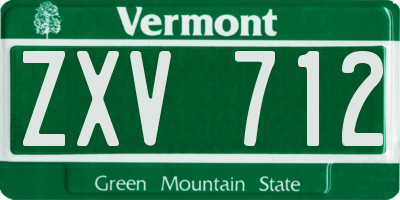 VT license plate ZXV712