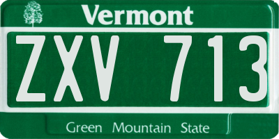 VT license plate ZXV713