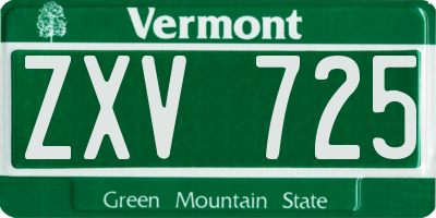 VT license plate ZXV725