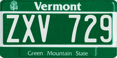 VT license plate ZXV729
