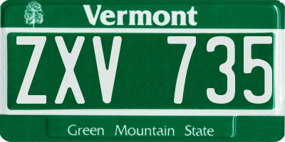VT license plate ZXV735