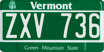 VT license plate ZXV736