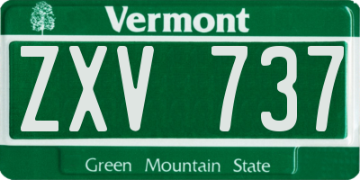 VT license plate ZXV737