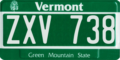 VT license plate ZXV738