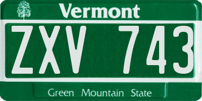 VT license plate ZXV743
