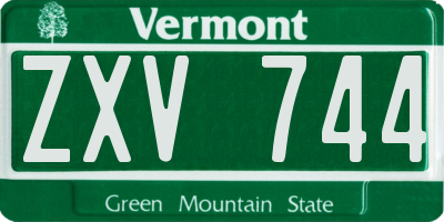 VT license plate ZXV744