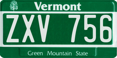 VT license plate ZXV756