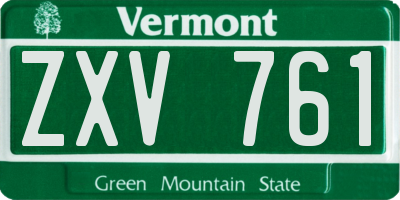 VT license plate ZXV761