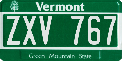 VT license plate ZXV767